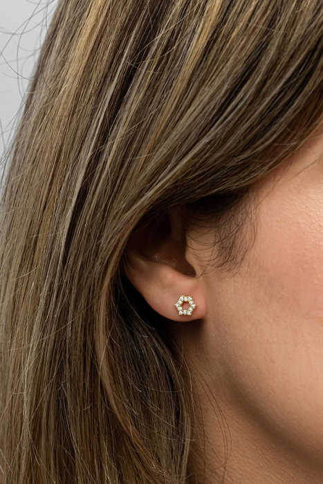 Heliophilia Silver Pendientes de Plata de Ley 925 con Recubrimiento de Oro y Circón Heliophilia Silver Pendientes de Plata de Ley 925 con Recubrimiento de Oro y Circón